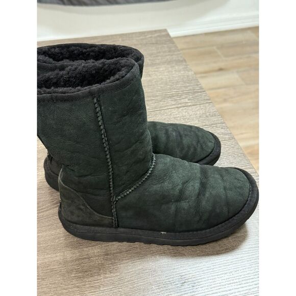 UGG BOOTS SUEDE/WOOL BLACK SIZE 7 - Picture 4 of 6